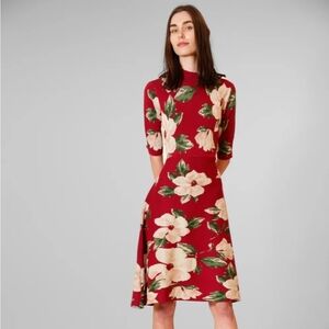 Julia Jordan Wine Floral Midi Dress